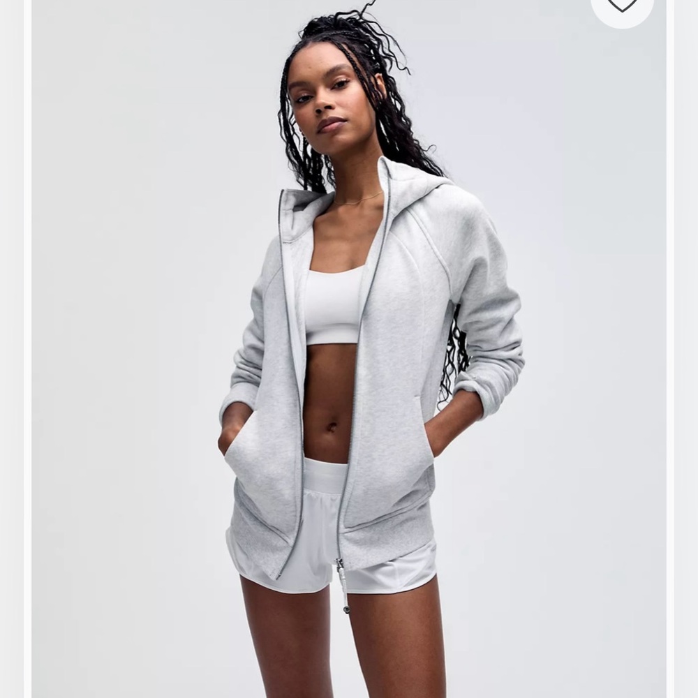 Lululemon Scuba Full-Zip Hoodie in Heathered Ultra Light Grey